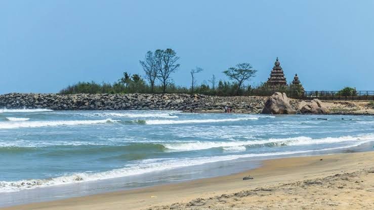 The beach beside the Shore Temple, Mahabalipuram